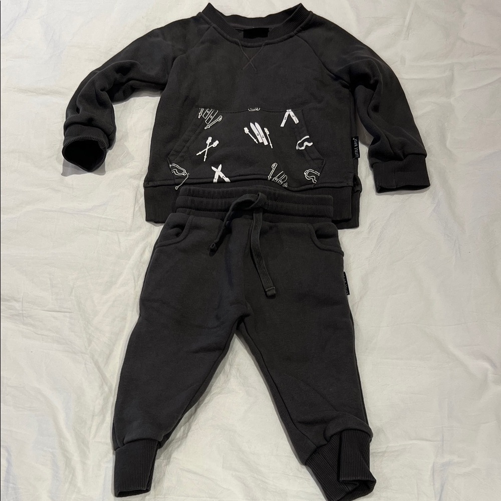 Little Bipsy Charcoal Sweatshirt and Jogger Set